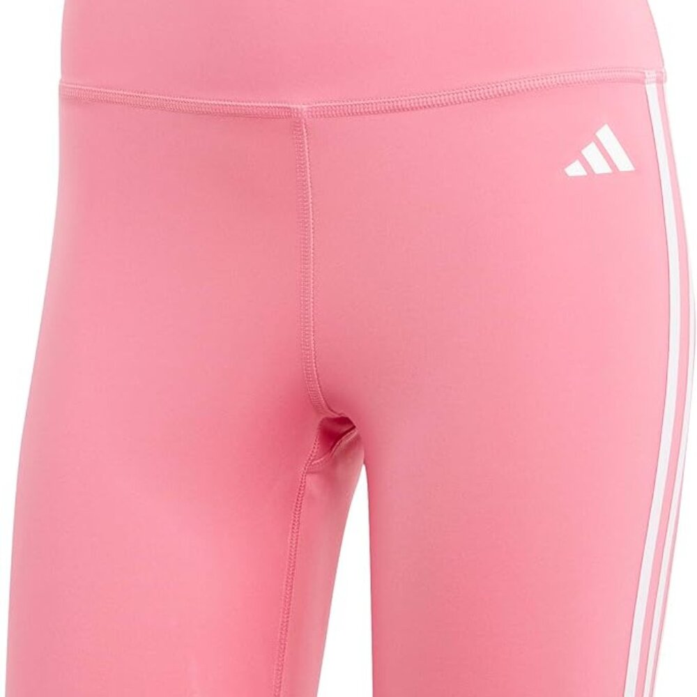 adidas womens training essentials 3-Stripes high-waisted Short leggings